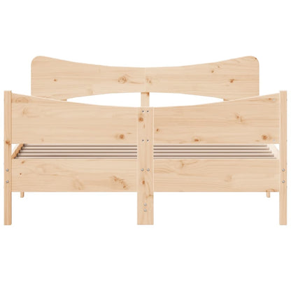 Bedframe Met Hoofdbord Massief Grenenhout 135X190 Cm
