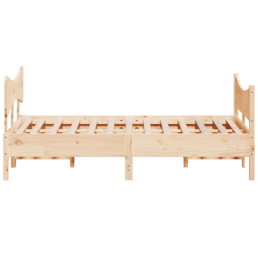 Bedframe Met Hoofdbord Massief Grenenhout 135X190 Cm