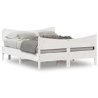 Bed frame without mattress solid pine wood white 135x190 cm