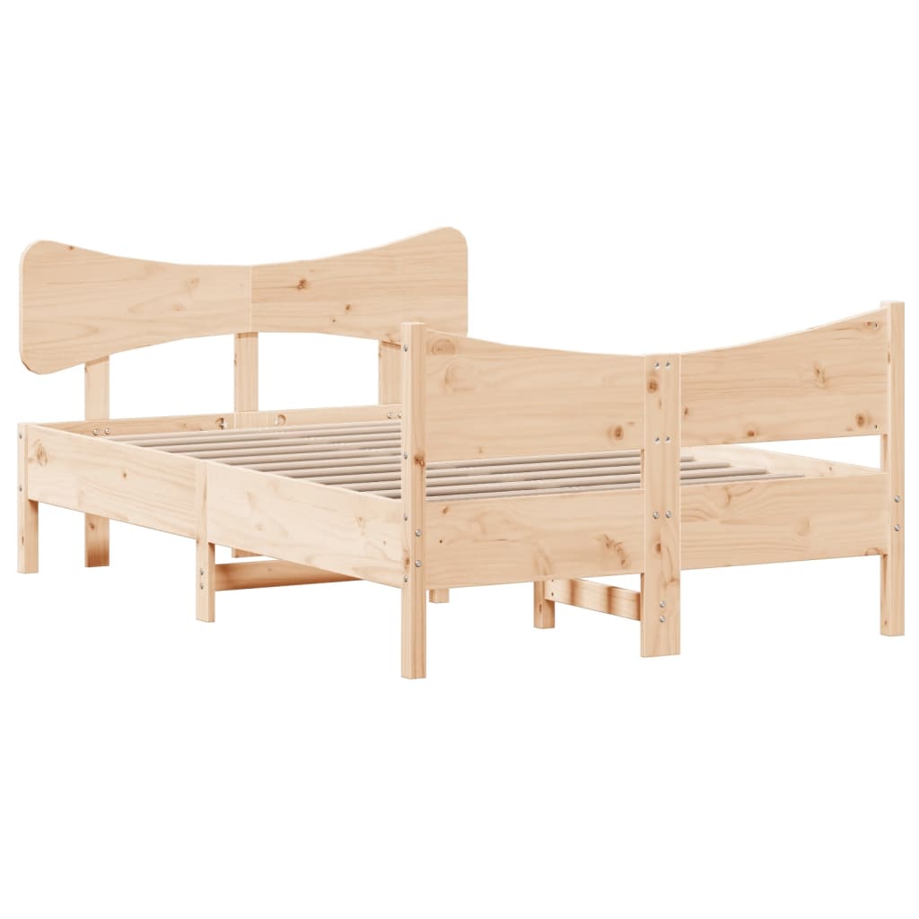 Bedframe Met Hoofdbord Massief Grenenhout 120X190 Cm