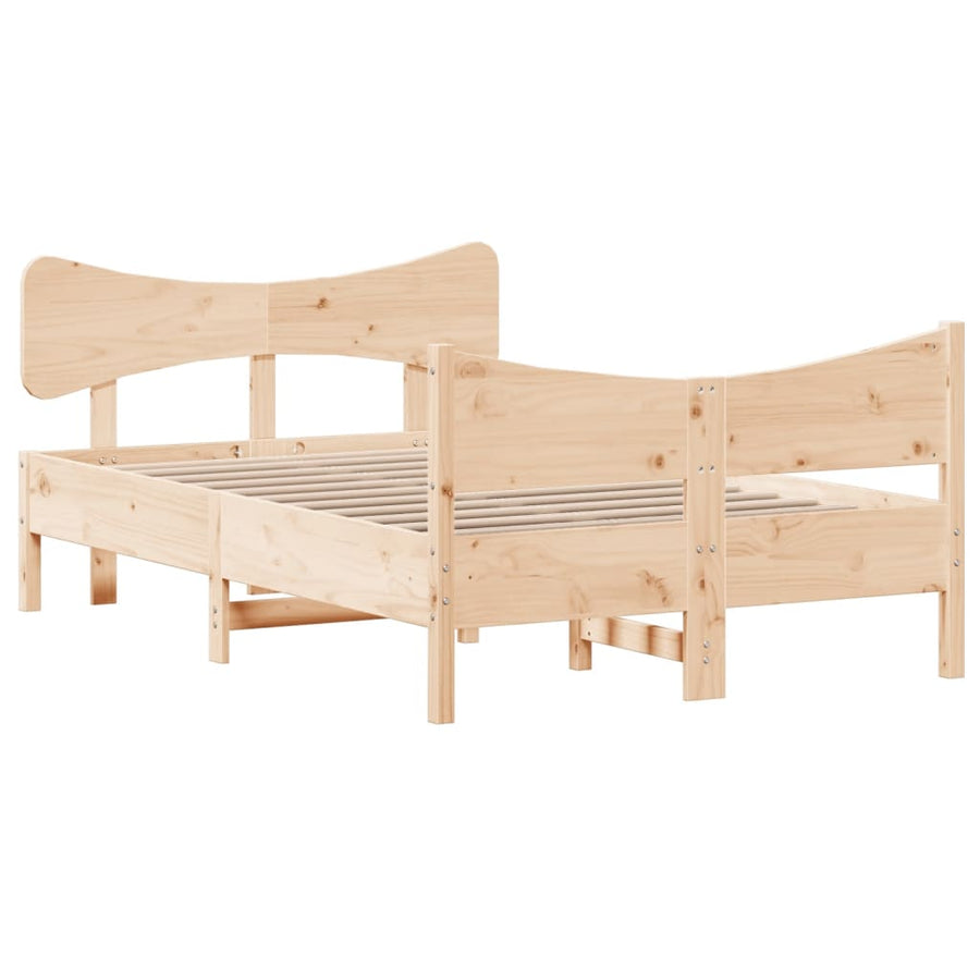 Bedframe Met Hoofdbord Massief Grenenhout 120X190 Cm