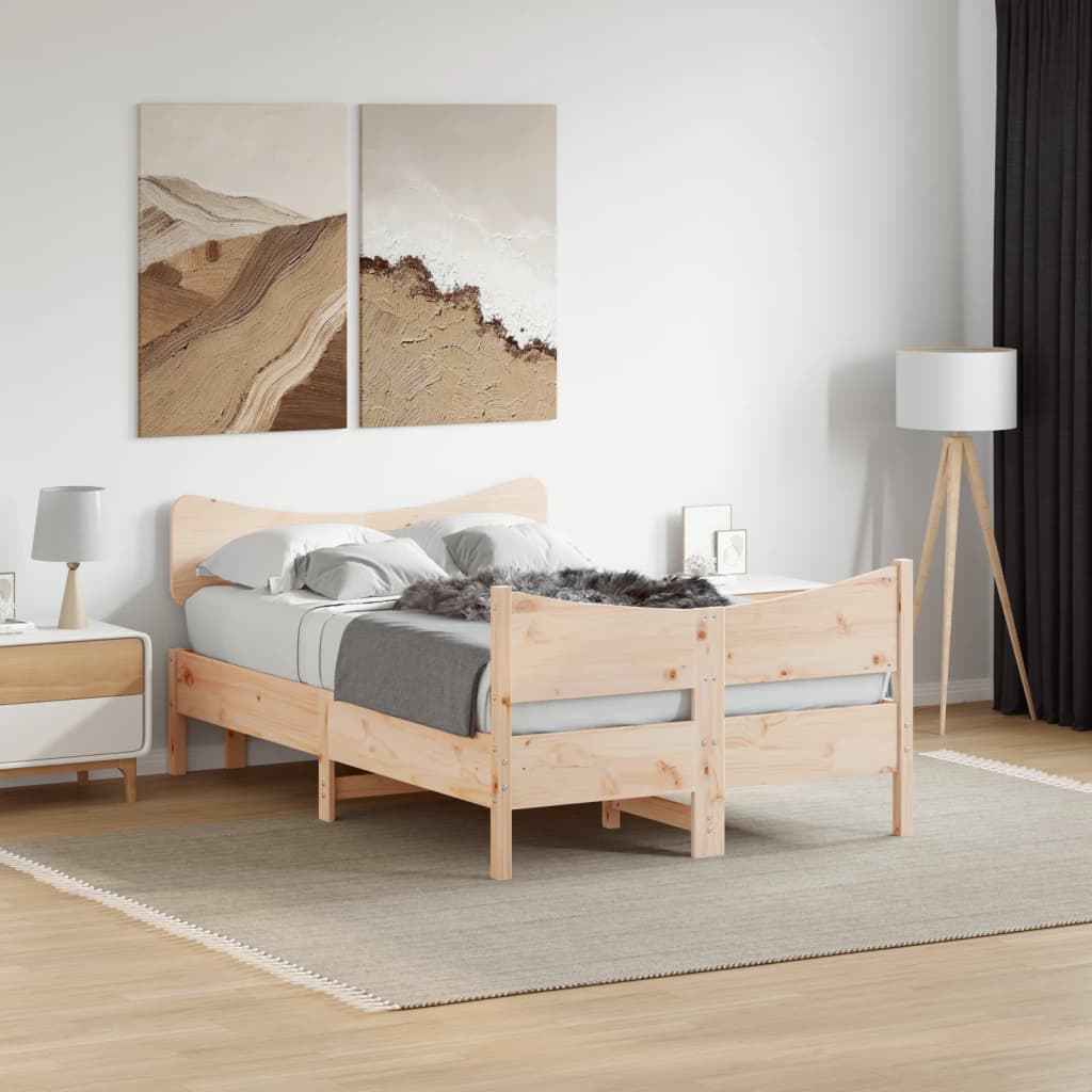 Bedframe Met Hoofdbord Massief Grenenhout 120X190 Cm
