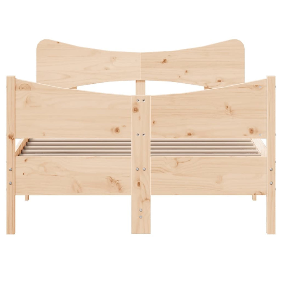 Bedframe Met Hoofdbord Massief Grenenhout 120X190 Cm