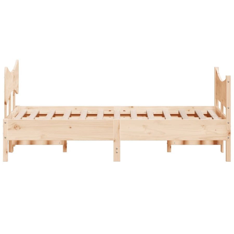 Bedframe Met Hoofdbord Massief Grenenhout 120X190 Cm