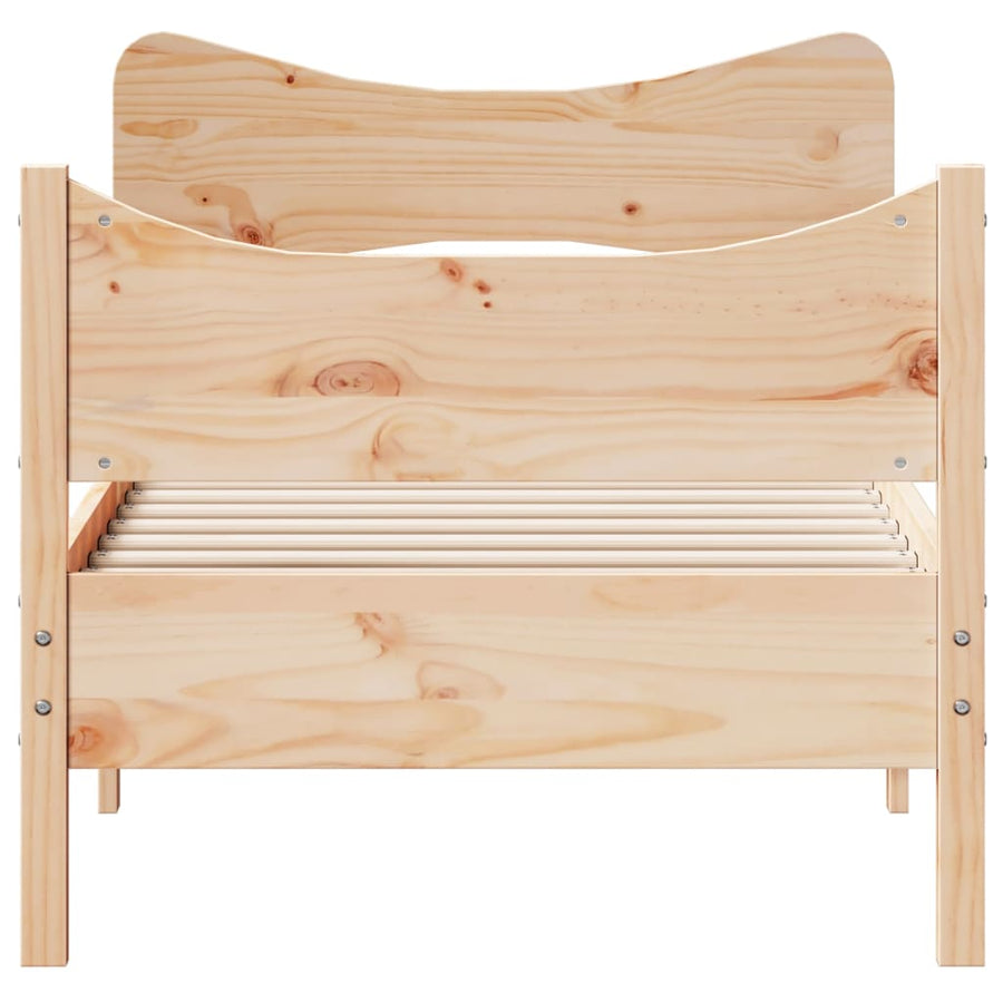 Bedframe Met Hoofdbord Massief Grenenhout 75X190 Cm