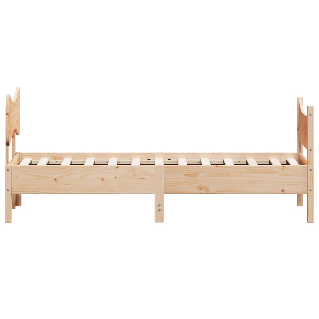 Bedframe Met Hoofdbord Massief Grenenhout 75X190 Cm