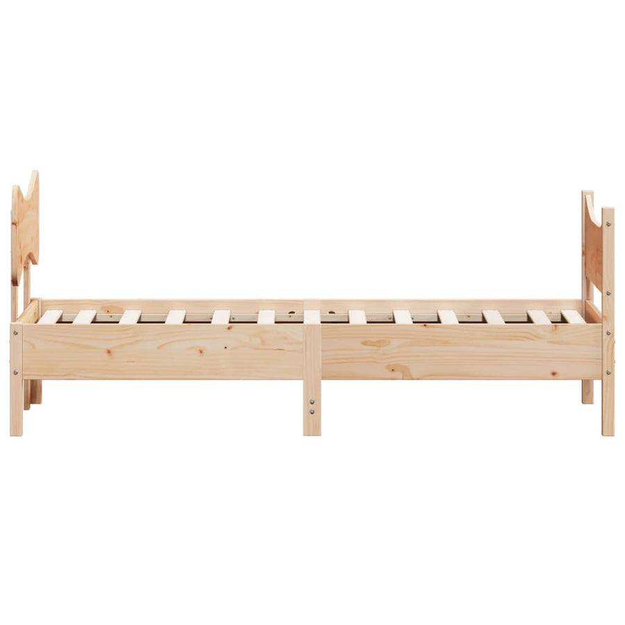 Bedframe Met Hoofdbord Massief Grenenhout 75X190 Cm