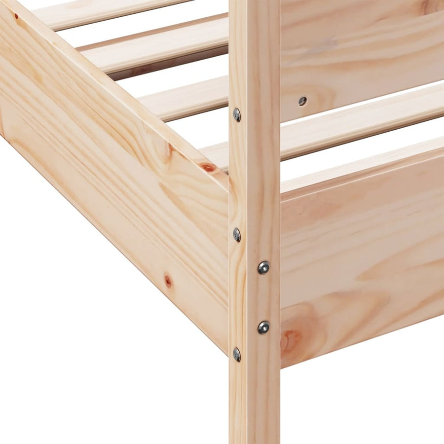 Bedframe Met Hoofdbord Massief Grenenhout 75X190 Cm