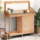 Potting Bench with Cabinet 110.5x45x124.5 cm Solid Spruce Wood Brown