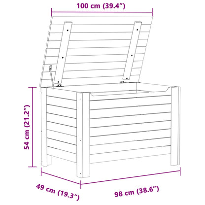 Opbergbox met deksel RANA 100x49x54 cm massief grenenhout wit