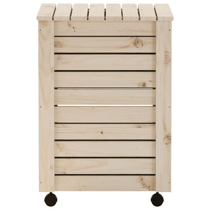 Wasmand met wielen RANA 45x45x64 cm massief grenenhout