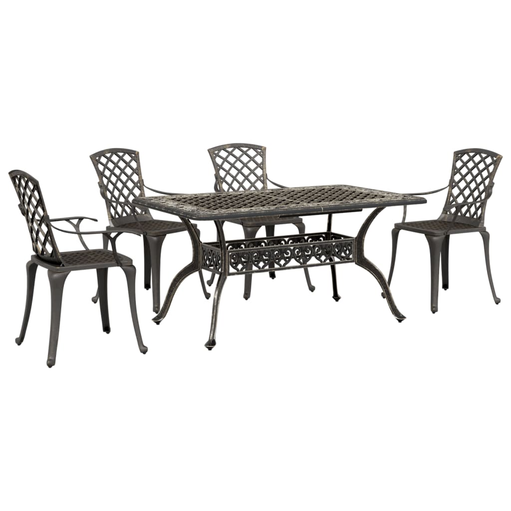 5-Delige Tuinset Gegoten Aluminium Kleurig 4