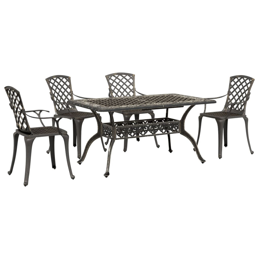 5-Delige Tuinset Gegoten Aluminium Kleurig 4