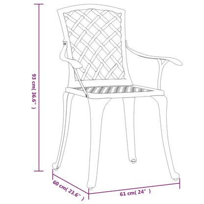 Tuinstoelen Gietaluminium Kleurig Brons