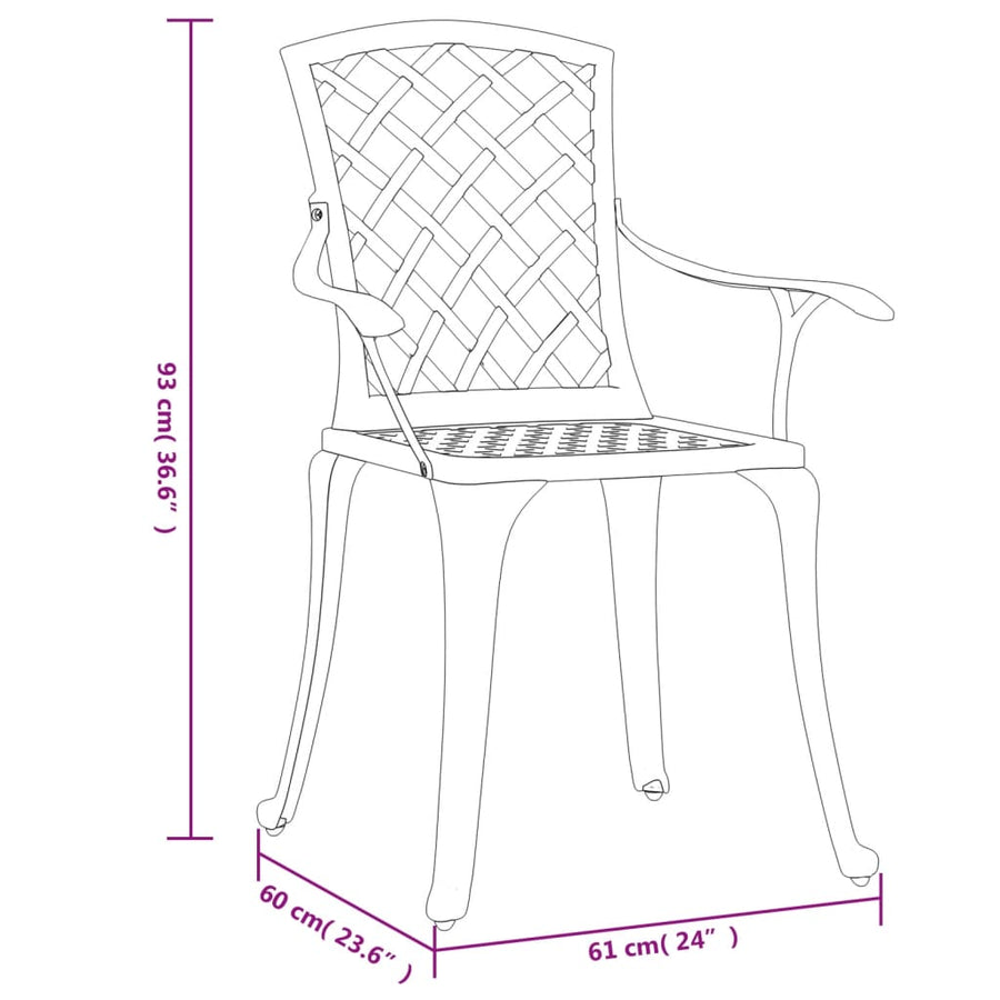 Tuinstoelen Gietaluminium Kleurig Brons