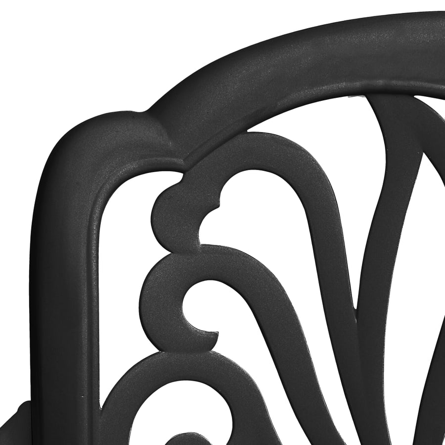 5-delige Tuinset gietaluminium zwart