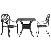 3-piece Bistro Set Cast Aluminum Black