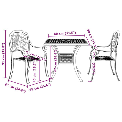 3-Delige Bistroset Gietaluminium 2