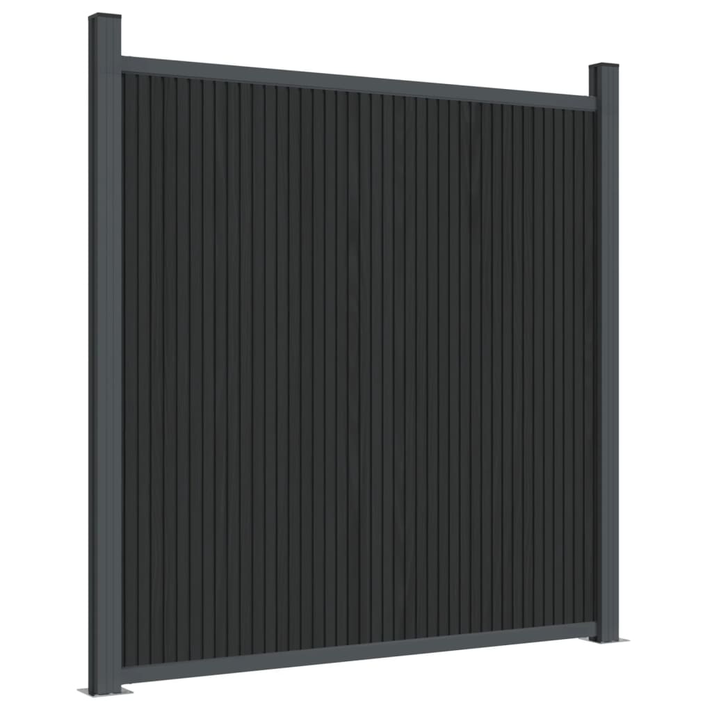 Schuttingpaneel met 2 palen 180x186 cm HKC grijs