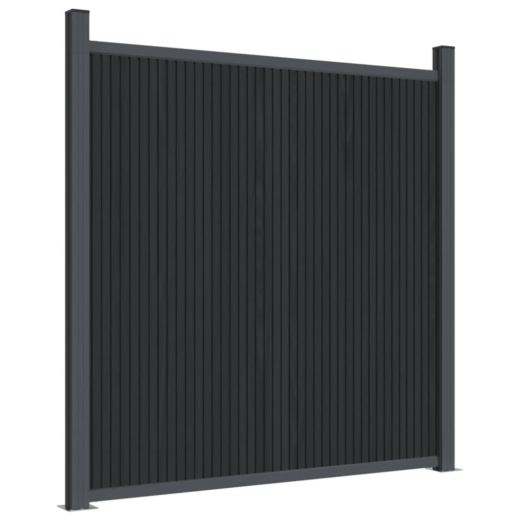 Schuttingpaneel met 2 palen 180x186 cm HKC grijs