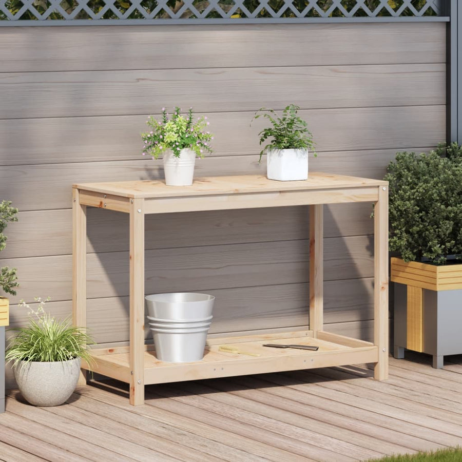 Oppottafel Met Schap 108X50X75 Cm Massief Grenenhout