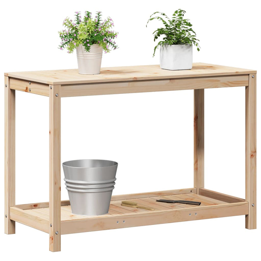 Oppottafel Met Schap 108X50X75 Cm Massief Grenenhout