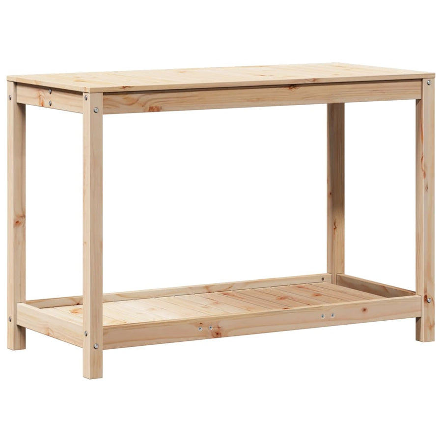 Oppottafel Met Schap 108X50X75 Cm Massief Grenenhout