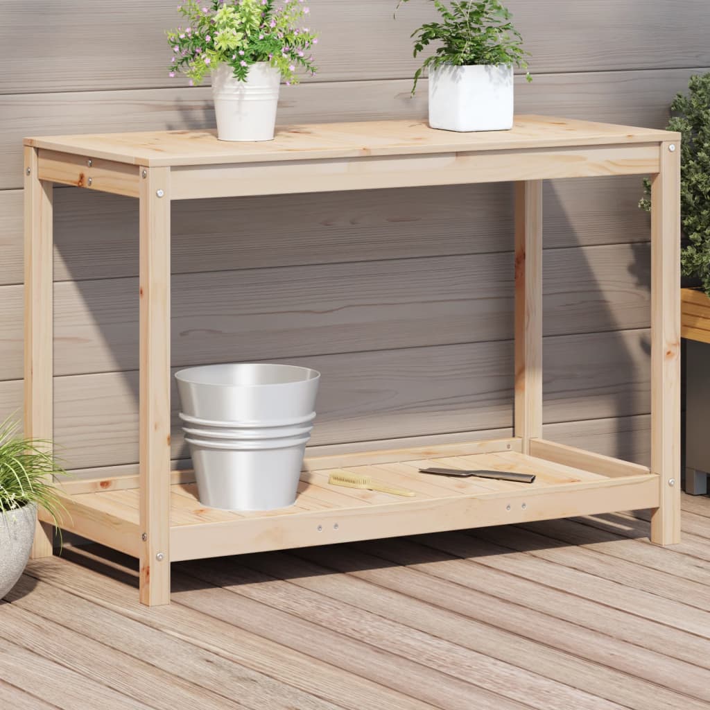 Oppottafel Met Schap 108X50X75 Cm Massief Grenenhout