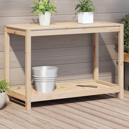 Oppottafel Met Schap 108X50X75 Cm Massief Grenenhout