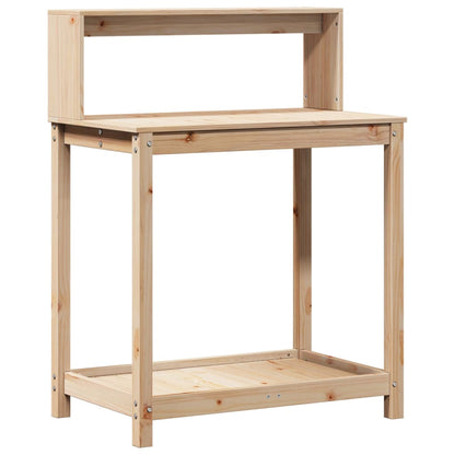 Oppottafel Met Schappen 82,5X50X109,5 Cm Massief Grenenhout