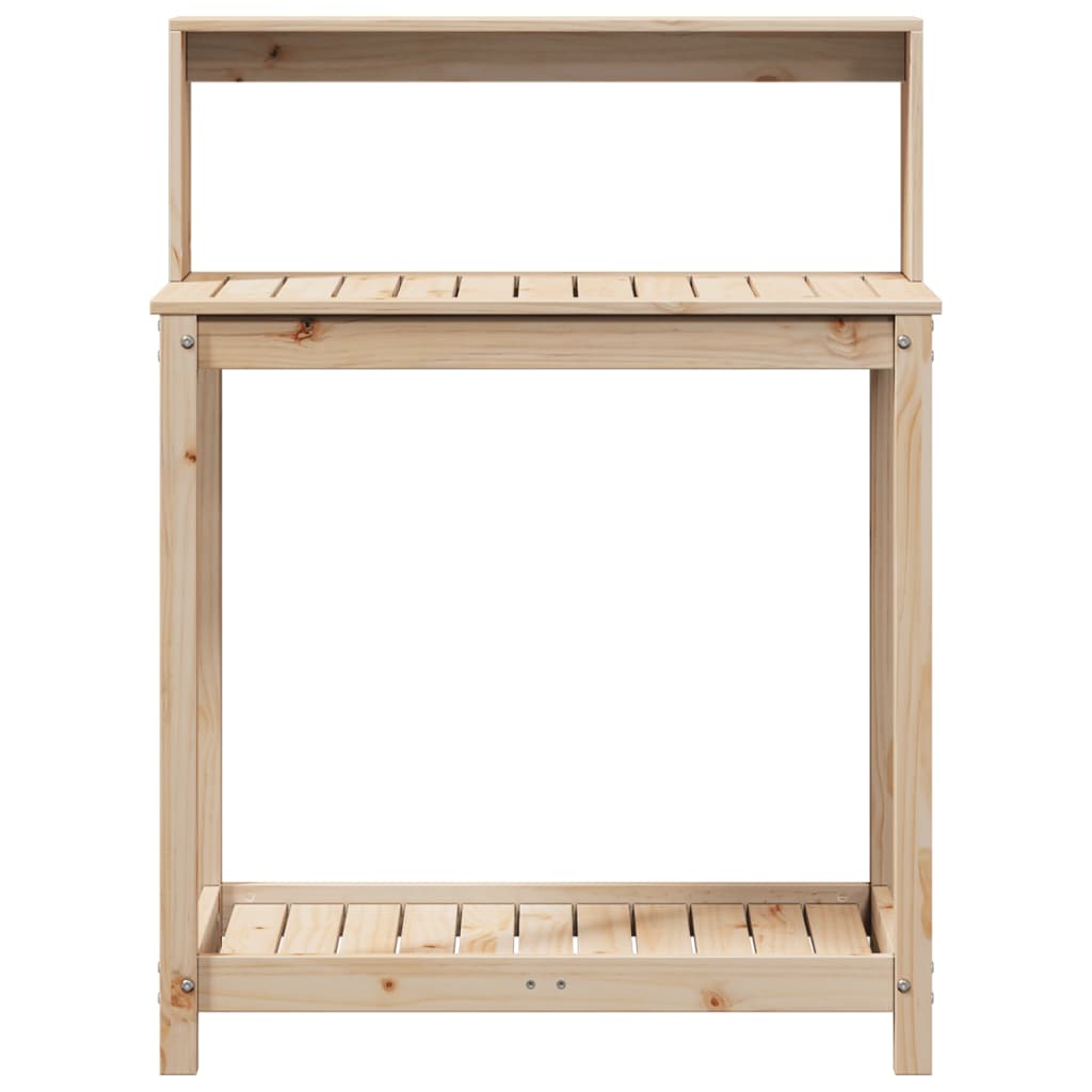 Oppottafel Met Schappen 82,5X50X109,5 Cm Massief Grenenhout