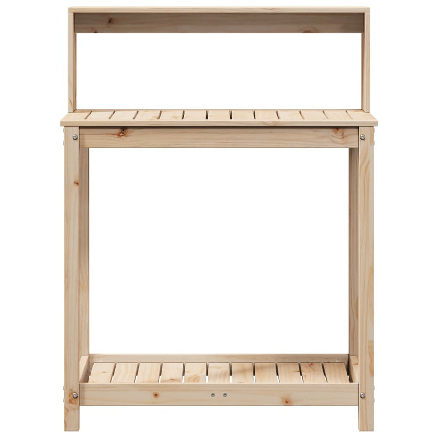 Oppottafel Met Schappen 82,5X50X109,5 Cm Massief Grenenhout