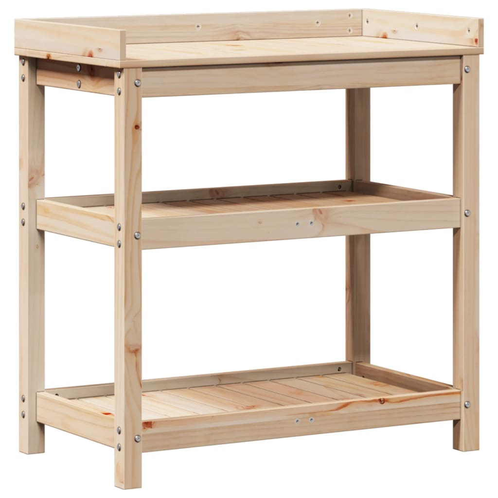 Oppottafel Met Schappen Cm Massief Grenenhout 82,5 x 45 x 86,5