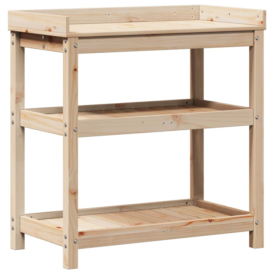 Oppottafel Met Schappen Cm Massief Grenenhout 82,5 x 45 x 86,5