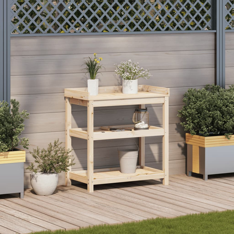 Oppottafel Met Schappen Cm Massief Grenenhout 82,5 x 45 x 86,5