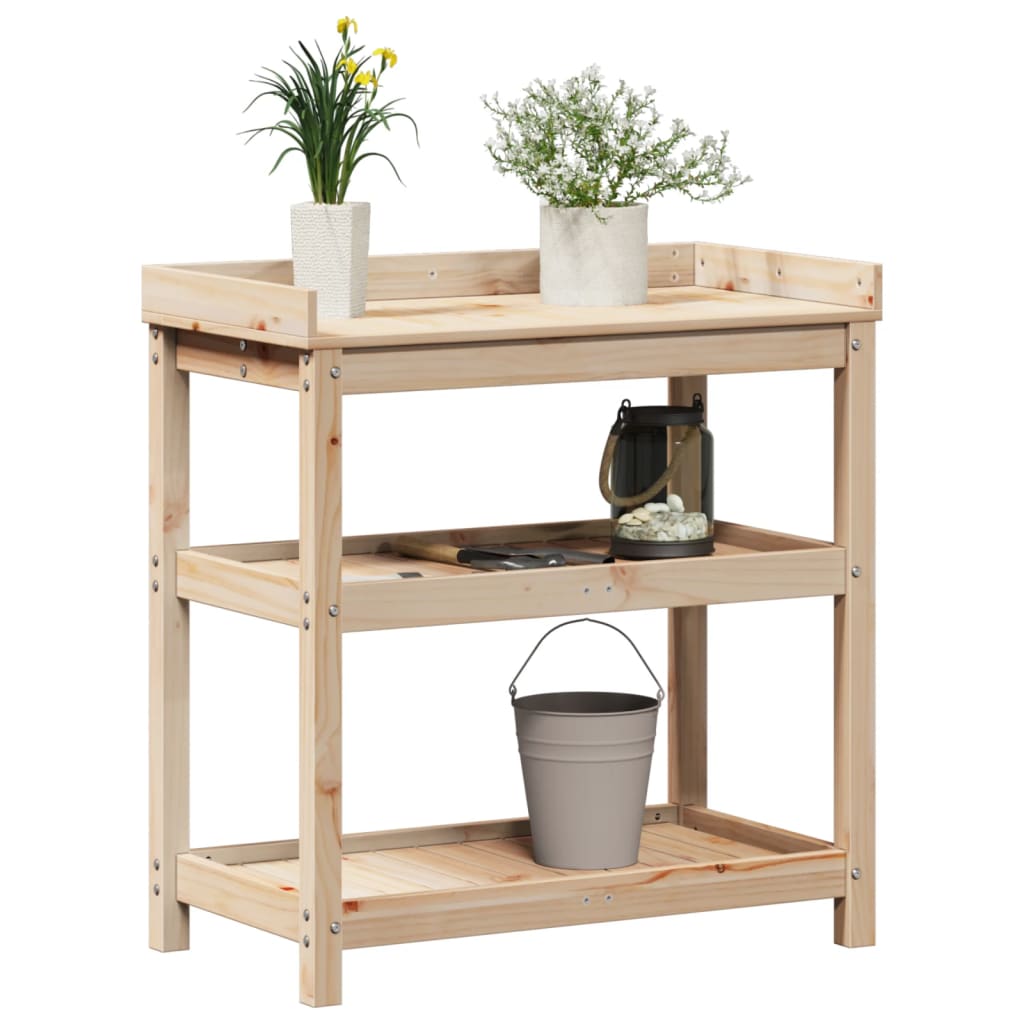 Oppottafel Met Schappen Cm Massief Grenenhout 82,5 x 45 x 86,5