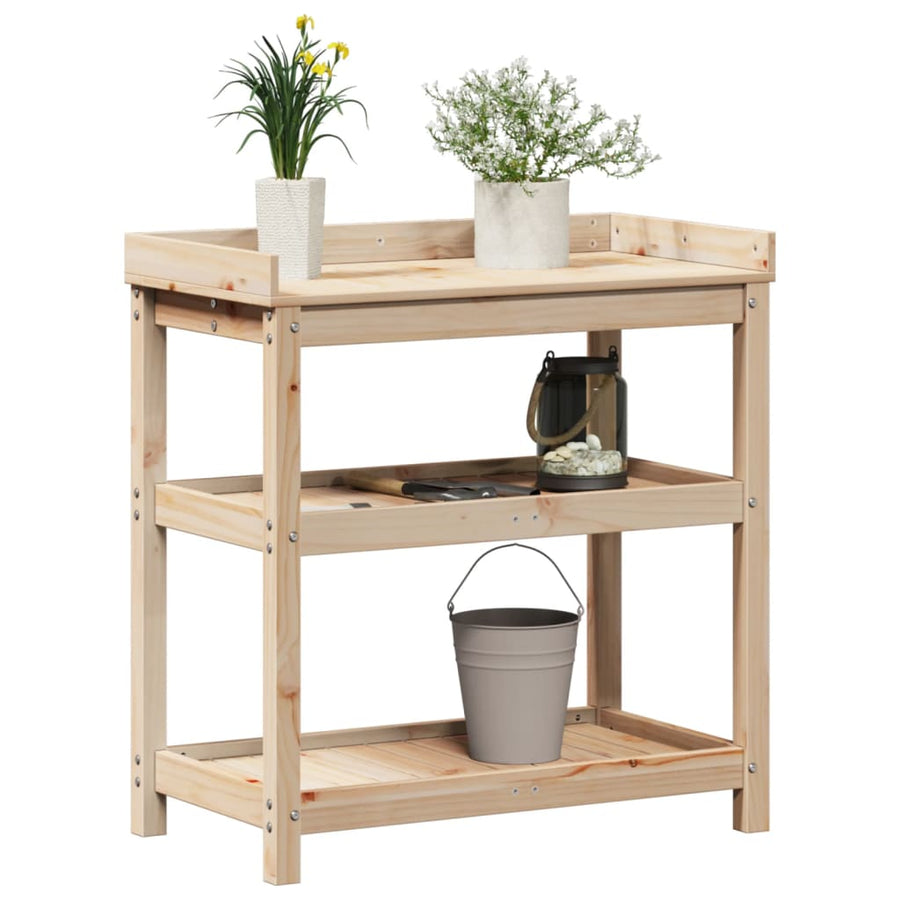 Oppottafel Met Schappen Cm Massief Grenenhout 82,5 x 45 x 86,5