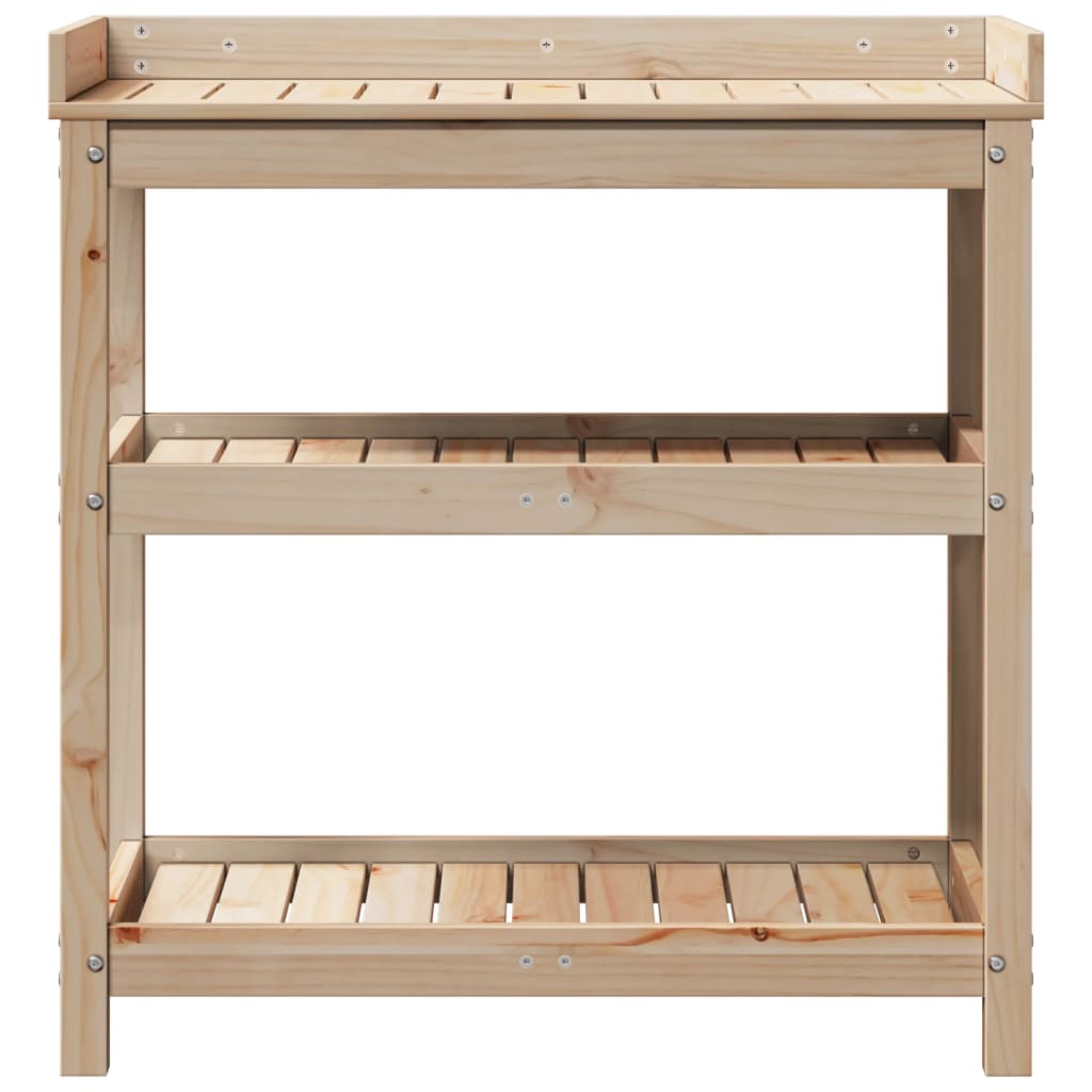 Oppottafel Met Schappen Cm Massief Grenenhout 82,5 x 45 x 86,5