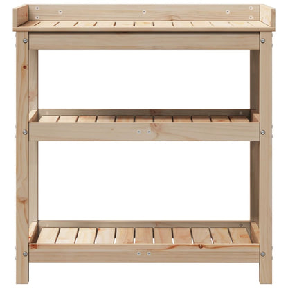 Oppottafel Met Schappen Cm Massief Grenenhout 82,5 x 45 x 86,5