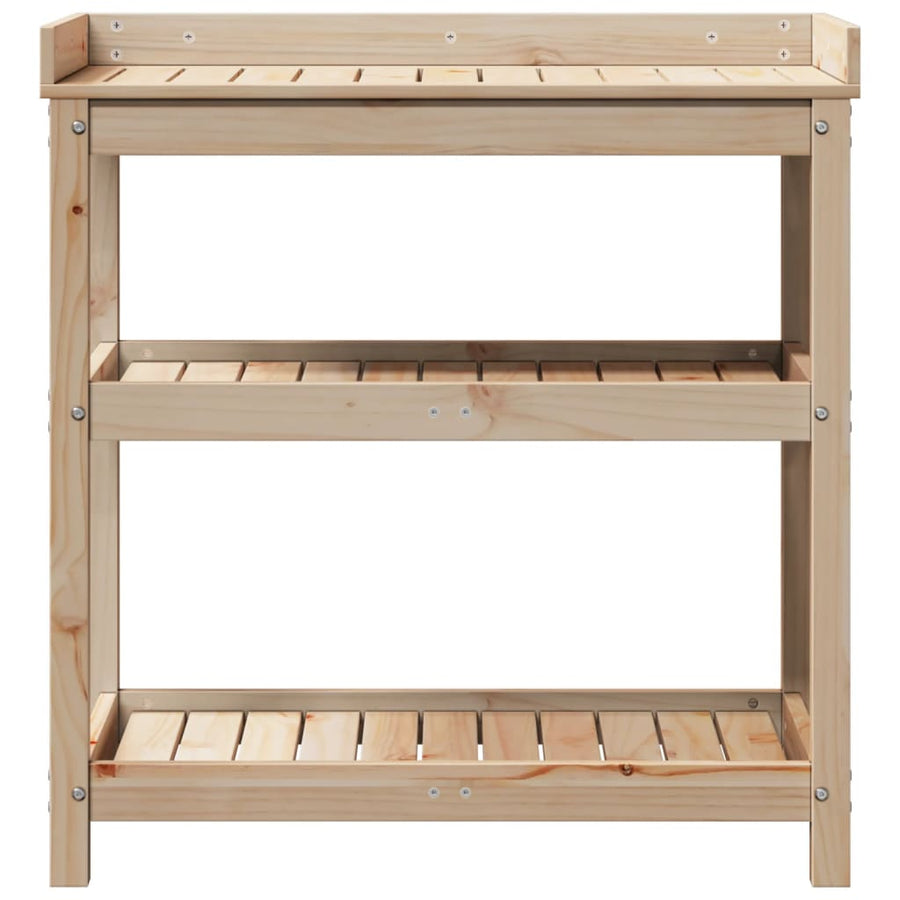 Oppottafel Met Schappen Cm Massief Grenenhout 82,5 x 45 x 86,5