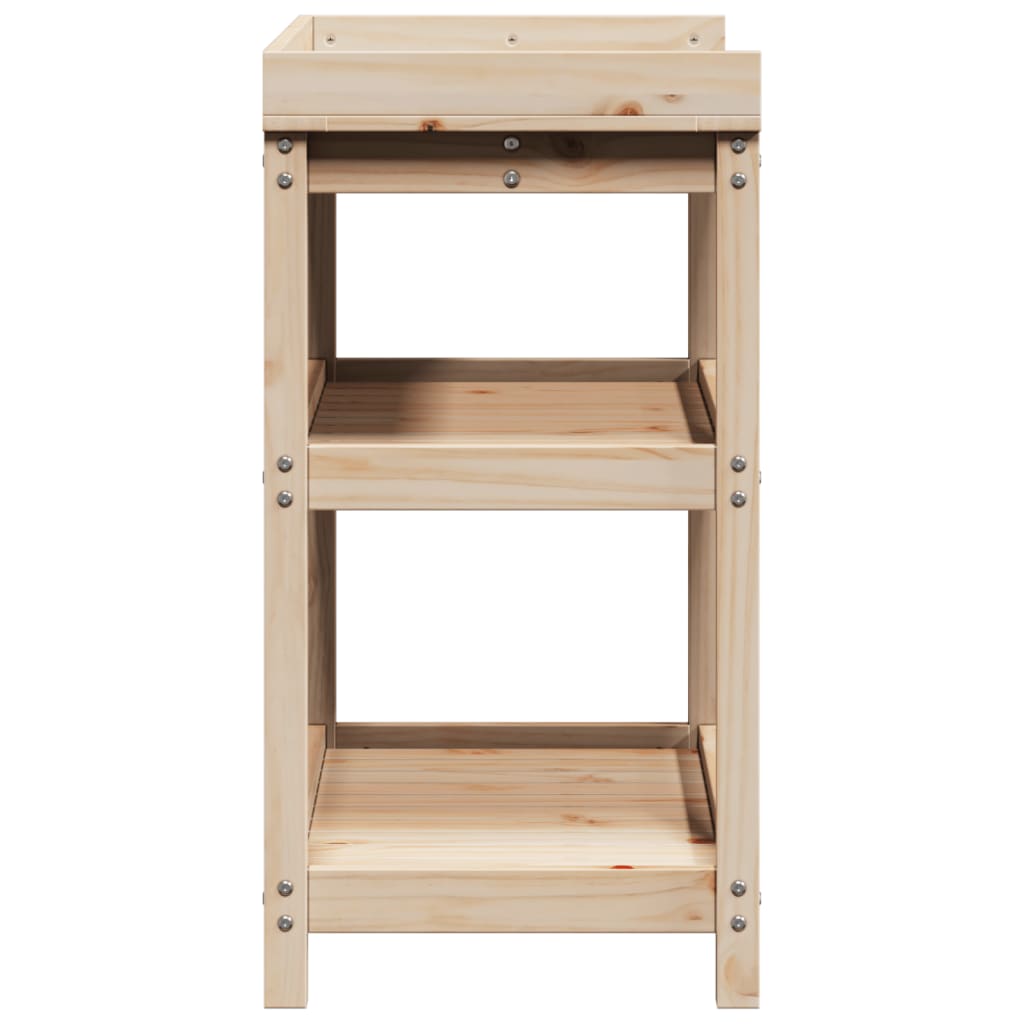 Oppottafel Met Schappen Cm Massief Grenenhout 82,5 x 45 x 86,5
