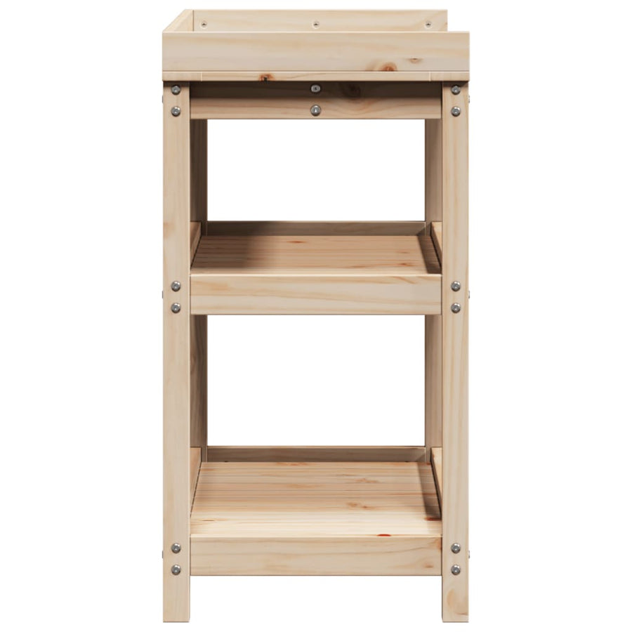 Oppottafel Met Schappen Cm Massief Grenenhout 82,5 x 45 x 86,5