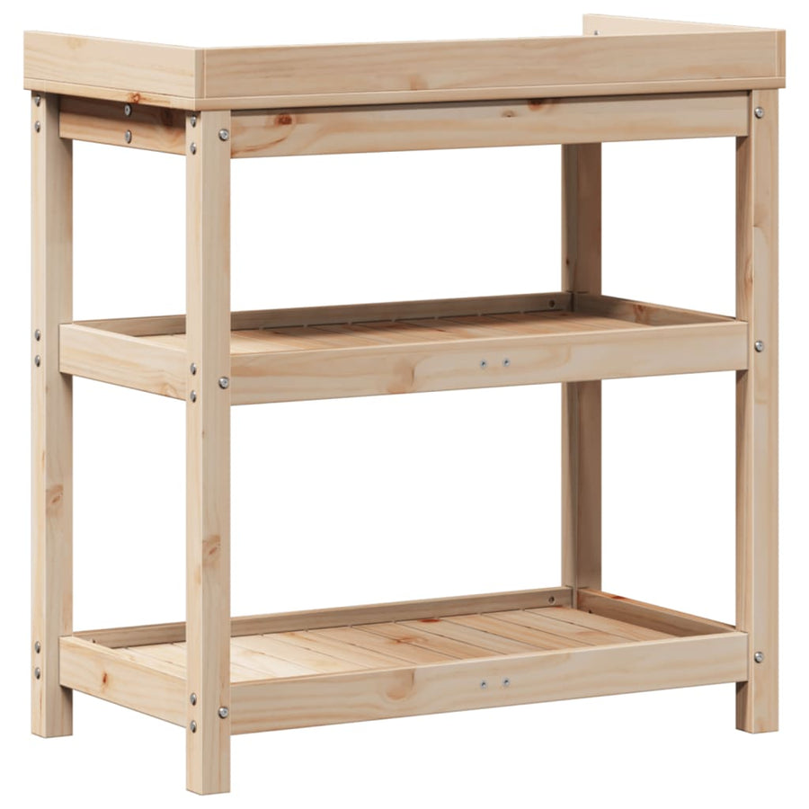 Oppottafel Met Schappen Cm Massief Grenenhout 82,5 x 45 x 86,5