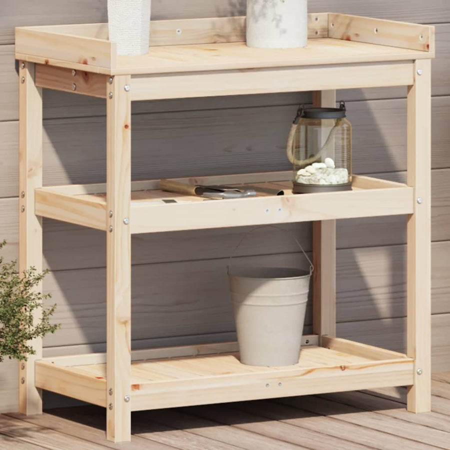 Oppottafel Met Schappen Cm Massief Grenenhout 82,5 x 45 x 86,5