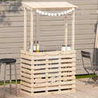 Garden Bar Table with Roof 112.5x57x195.5 cm Solid Wood