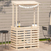 Tuinbartafel met dak 112,5x57x195,5 cm massief grenenhout