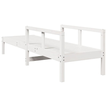 Ligstoel 199,5X62X55 Cm Massief Grenenhout Wit