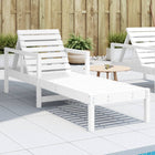Sunlounger 199.5x62x55 cm solid pine wood white
