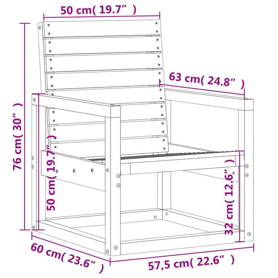 Tuinstoel 57,5X63X76 Cm Geïmpregneerd Grenenhout
