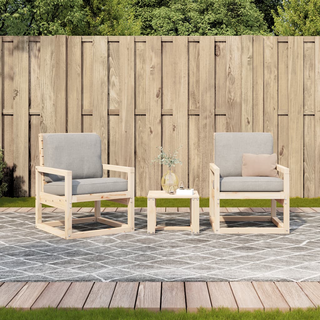 3-Delige Loungeset Massief Grenenhout